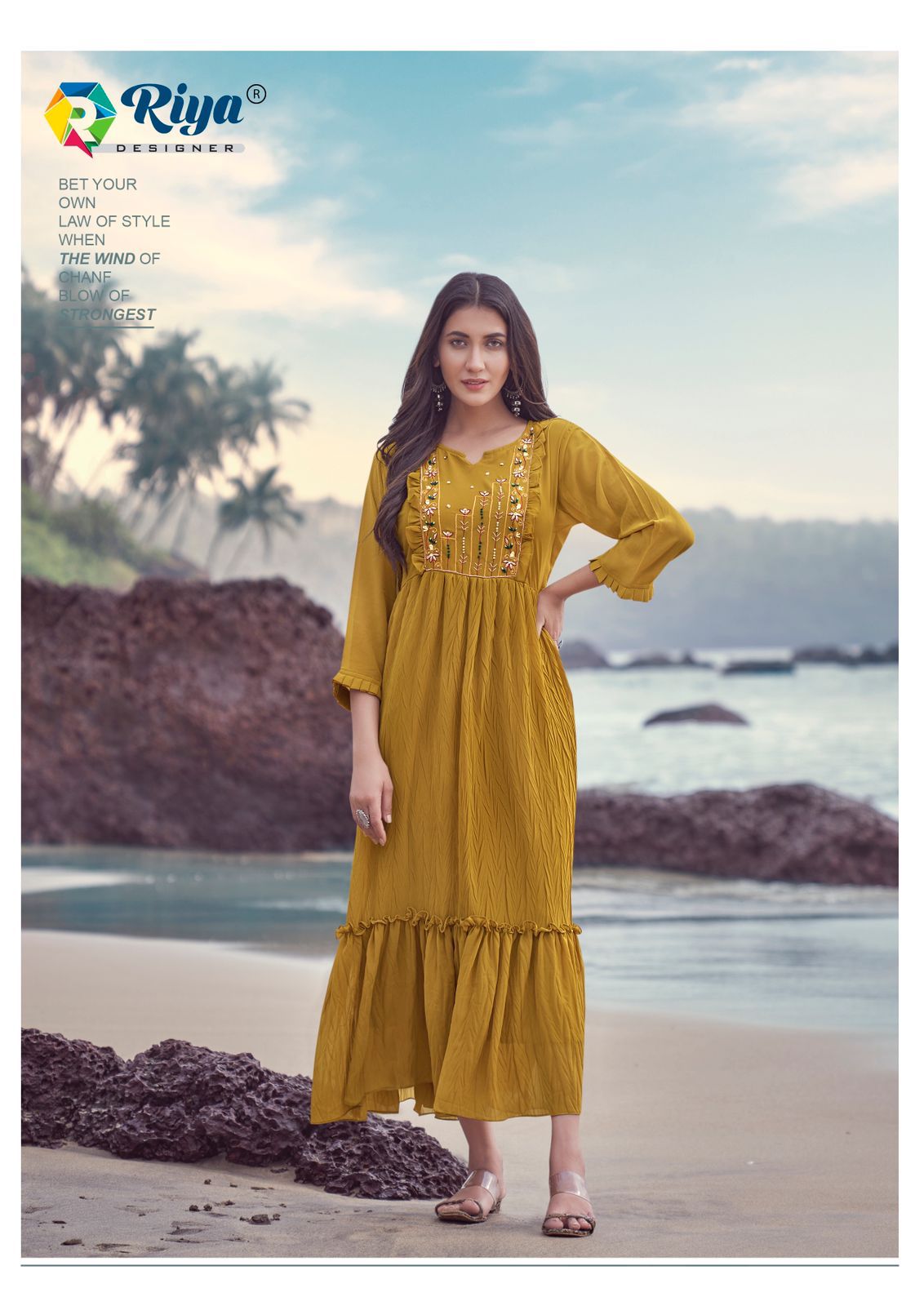 Riya Artery New Fancy Ethnic  Wear Long Designer Anarkali Kurti Collection